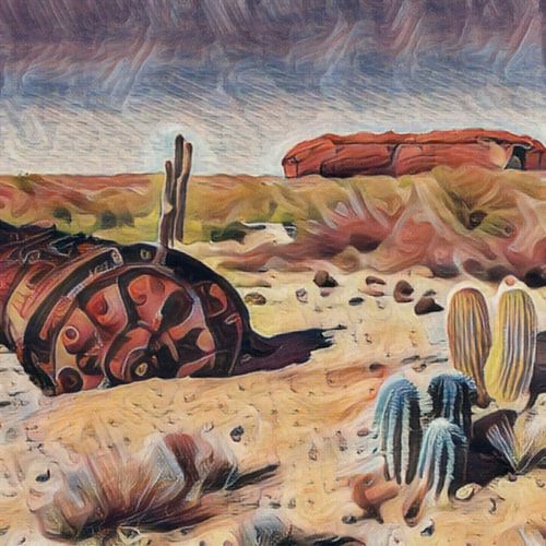 Roest in de woestijn Woestijn - roestige oude motor