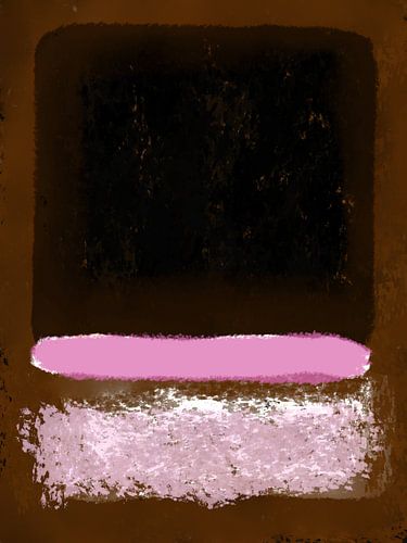 Modern abstract expressionisme. Roest, zwart, neonroze.