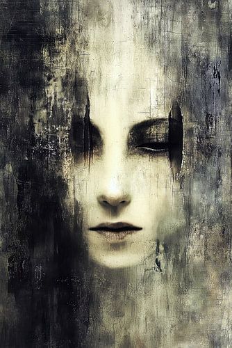 Mysterious grunge portrait of a woman