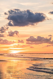Lueur orange sur la mer — Paysage d'art 2x3