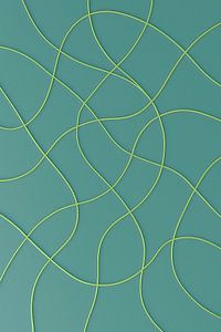 Modern Verspielte Linien in modernem Relief in Sea Green