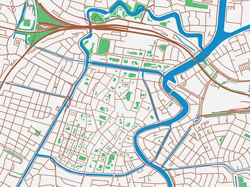 Karte von Haarlem Centrum im Stil von Urban Ivory von Map Art Studio