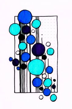 RETRO DOTS BLUE by Patricia's Creations