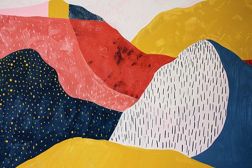 Kleurrijk abstract berglandschap met patronen