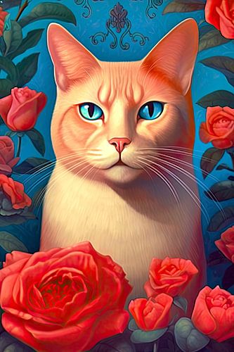 Colourful animal portrait: Cat