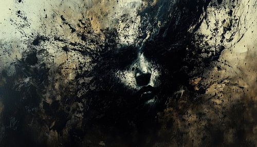 Mysterieus gezicht zwart-wit panorama