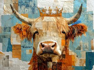 Reine de la prairie, Highlander avec couronne dans un style mixte