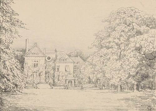 Simon Moulijn, Gezicht op Huis te Werve vanuit de tuin Huis te Werve, 1926