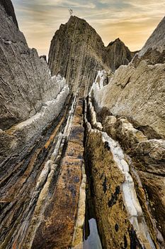 Sloping rock slabs in the evening