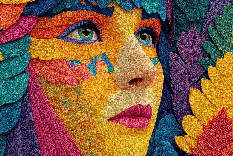 art femme avec fleurs par Egon Zitter