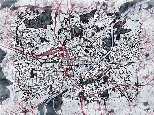 Carte de Ulm avec le style 'White Winter'