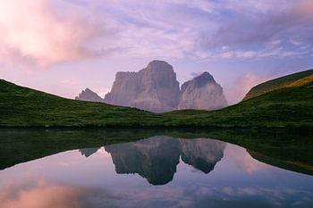 Monte Pelmo reflected in Lago delle Baste