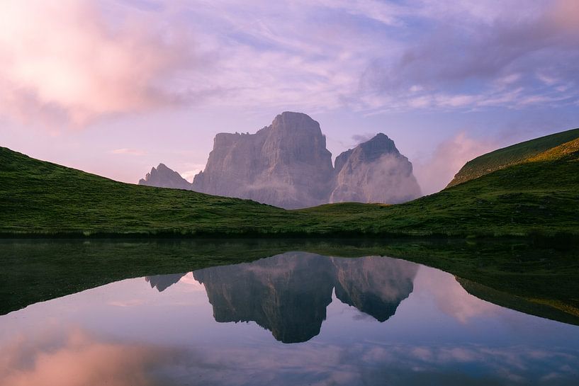 Monte Pelmo reflected in Lago delle Baste by Bart Wilmer