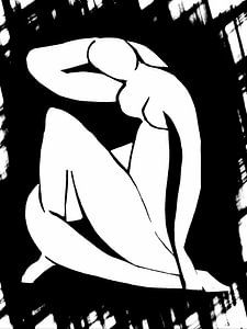 Inspiriert von Henri Matisse Schwarz Weiss