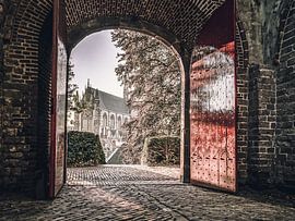 Castle with view of the Hooglandse church by Dirk van Egmond
