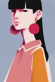 Modern and colourful portrait by Carla Van Iersel