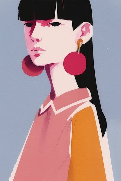 Modern en kleurrijk portret van Carla Van Iersel