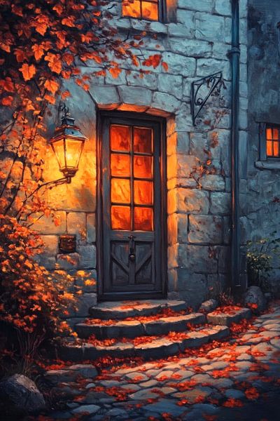 Herbstliche Tür von Poster Art Shop