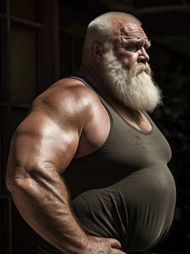 Sterkte atleet portret van BEARpictureart