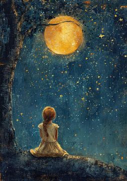 Romance nocturne, lune, inspirée de Monet sur Niklas Maximilian