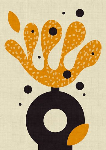 floraler Scherenschnitt mit Vase