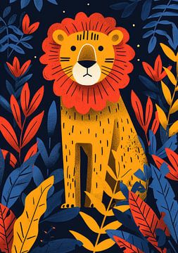 Poster lion impression d'art sur Niklas Maximilian