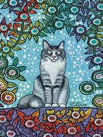 Cat Between The Flowers