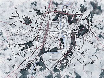 Kaart van Geraardsbergen in de stijl 'White Winter' van Maporia