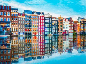 Amsterdam et ses maisons colorées sur Mustafa Kurnaz