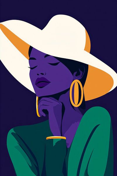 Eleganz in Lila und Gold von Poster Art Shop