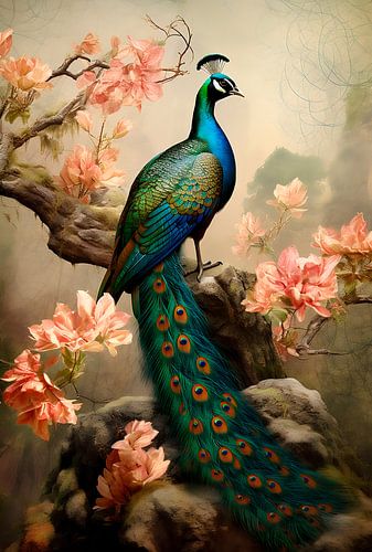 Paon sur fleur