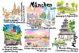 Munich Bavaria Perfect Day Travel Sketches and Memories Art - German Version by Markus Bleichner