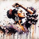 Watercolor Flamenco Dancer #1 by Chromatic Fusion Studio thumbnail