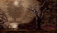 Misty Morning Digital Painting by Hetty van der Zanden thumbnail