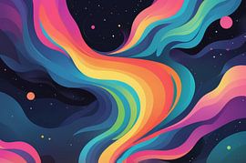 abstract background aurora rainbow by hisam colours