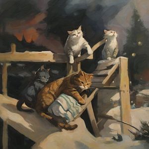 Silent night, cat night by Nop Briex