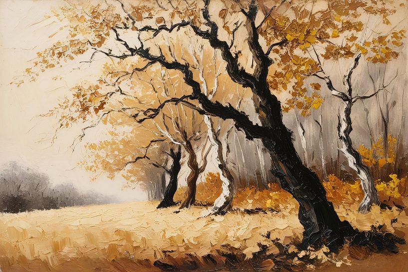 Autumn trees in natural landscape by Art & Soul Creations