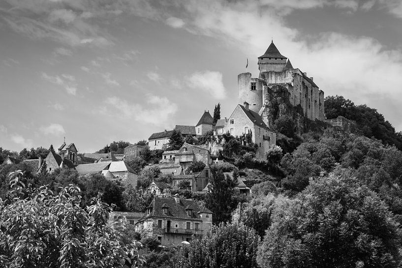 Chateau de Castelnaud, Dordogne, Frankreich Monochrom von Imladris Images