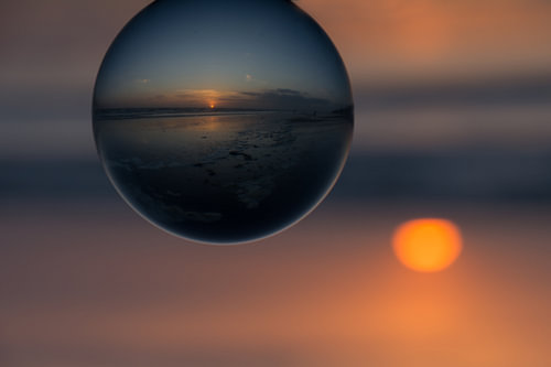 De zonsondergang gevangen