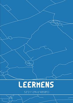 Blaupause | Karte | Leermens (Groningen) von Rezona