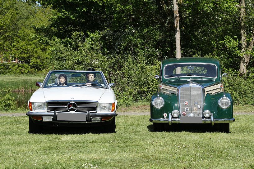 Mercedes Benz R107 avec couple de mariage et Mercedes Benz 170 V par Anja Bagunk