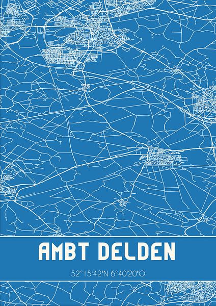 Blueprint | Carte | Ambt Delden (Overijssel) par Affiches de lieux