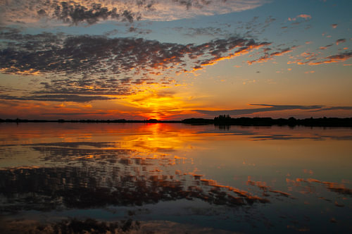 Sonnenuntergang bei ruhigem Wetter
