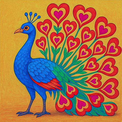 Herz Pfau der Liebe