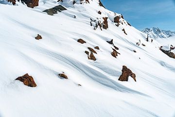 Sneeuwverstuivingen in detail van Leo Schindzielorz