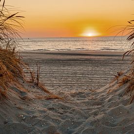 Sonnenuntergang hinter den Dünen von Paul Poot