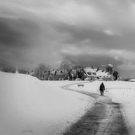 Spaziergang in einem winterlichen Gemälde von Mart Houtman