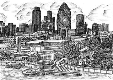 Skyline von London von Lonneke Kolkman