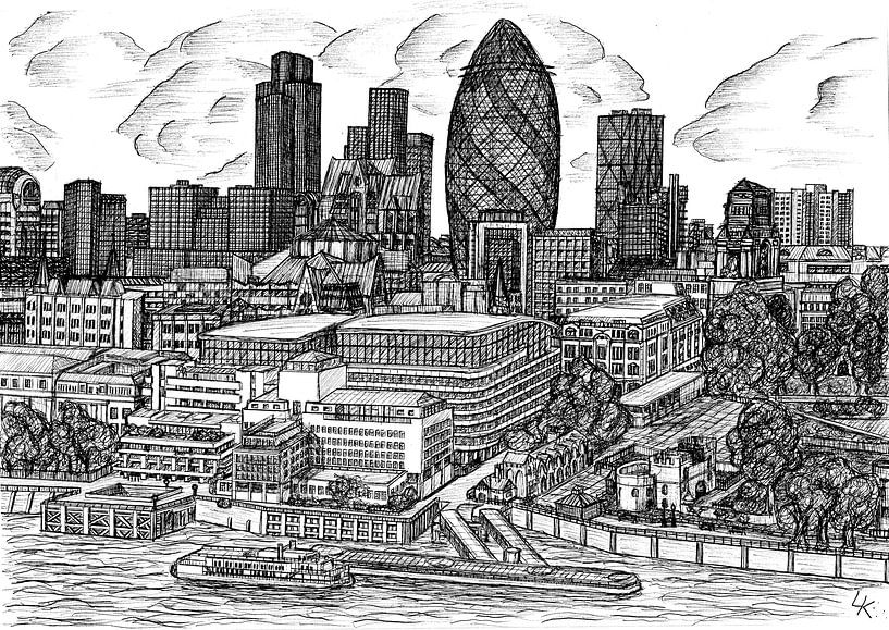 Skyline van Londen van Lonneke Kolkman