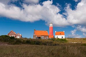 Lighthouse in the sun on Texel